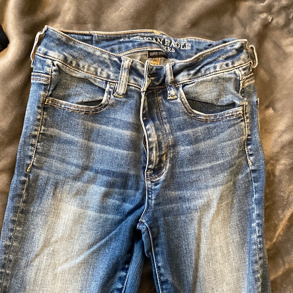 Super stretch hi-rise jeggings medium wash size 2
